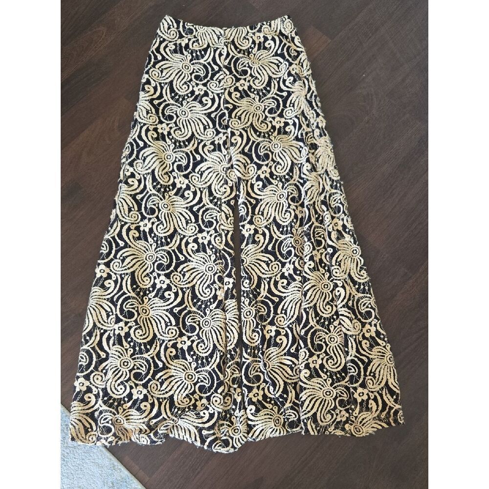 Black & Cream Lace Pants